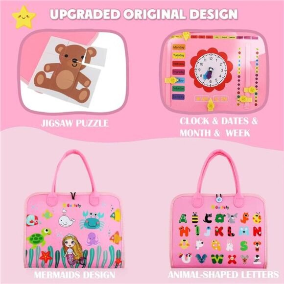 Busy Board Montessori Toy for 1 2 3 4 Year Old Toddlers - Educational Activity - Picture 3 of 6